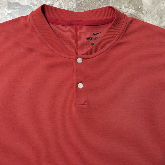 Nike Polo Shirt Mens Large Red Tiger Woods AeroReact Blade Collar Golf BV1315 - Picture 1 of 12
